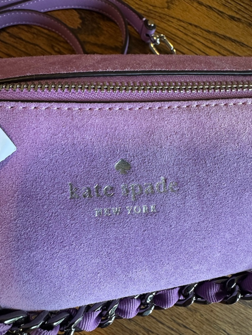 kate spade Lilac Suede Mini Barrel Bag with Chain Handle - Picture 6 of 6